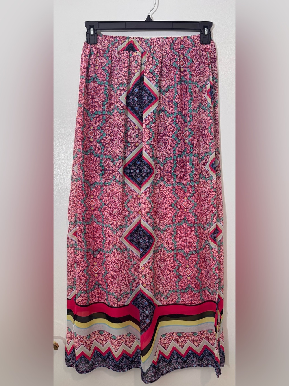 Fire Los Angeles Pink Geometric Medallion Maxi Skirt